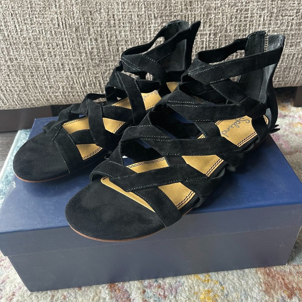 Splendid Women's Barrett Flat Sandal - Black / 8.5